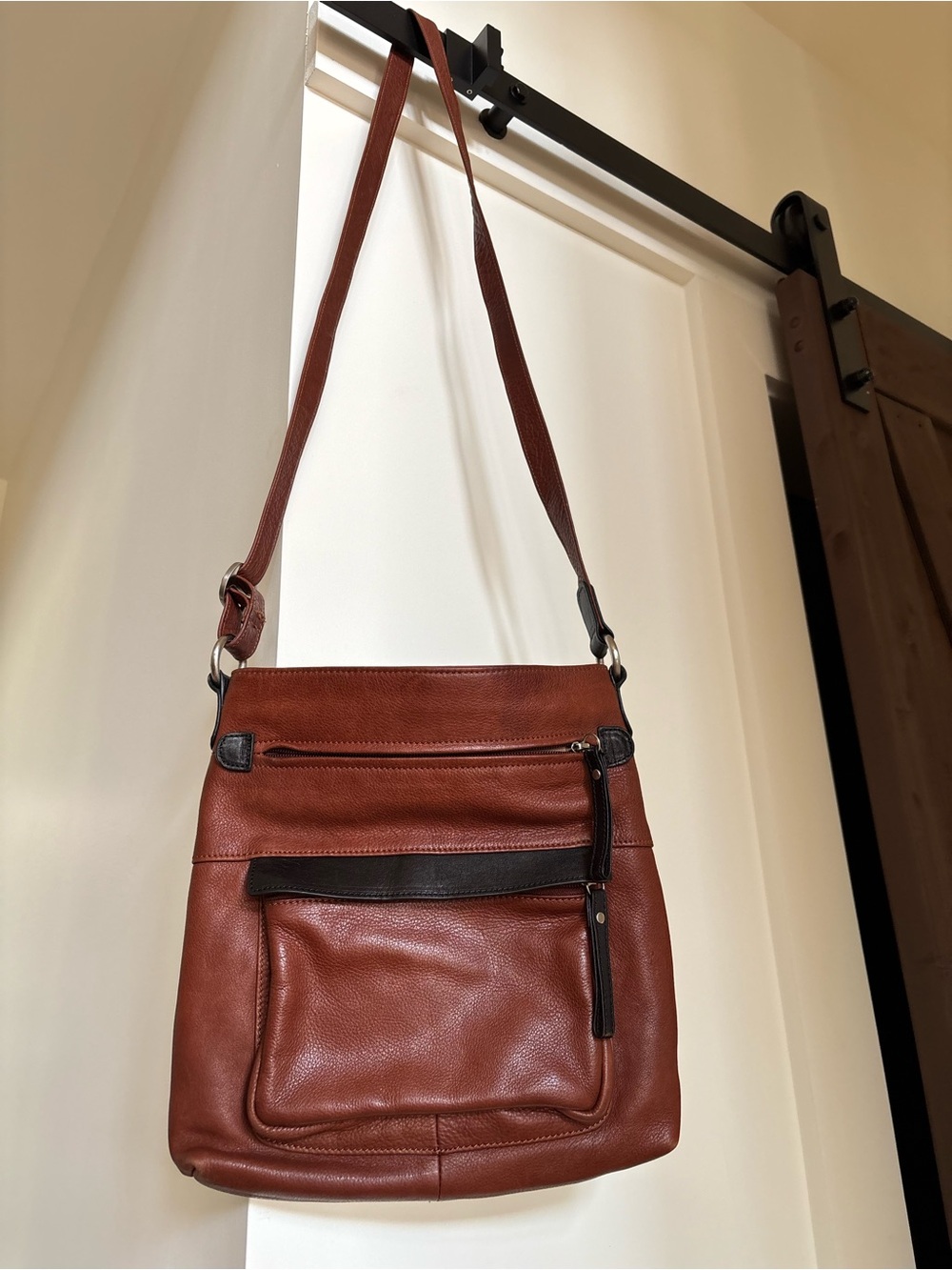 OSGOODE MARLEY Leather Two Tone Rich Brown-Black Crossbody Bag